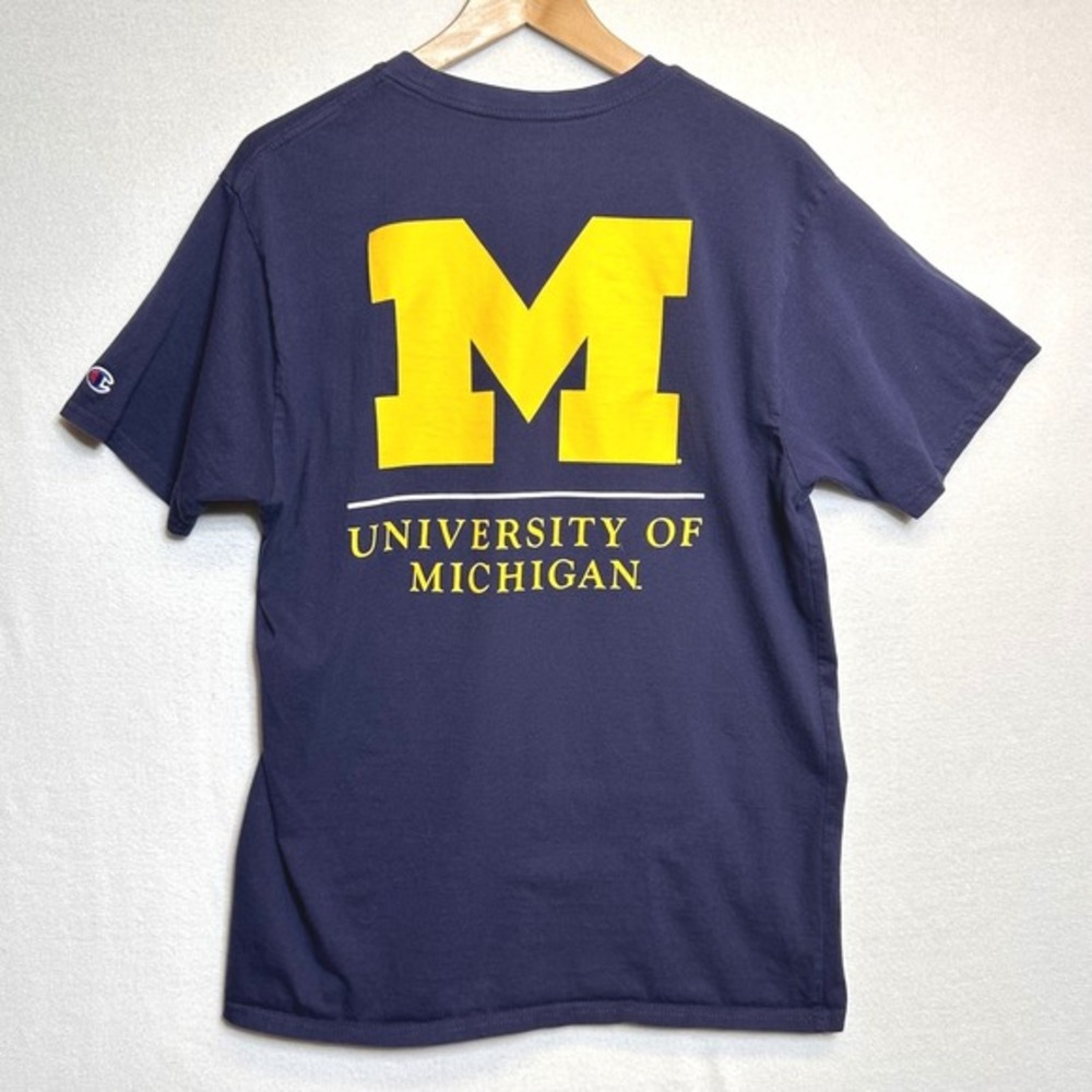 Champion T-Shirt Mens Sz Large University‎ of Michigan Wolverines Navy Blue
